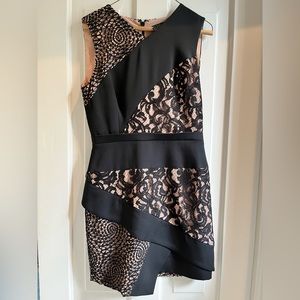 Black lace mini dress